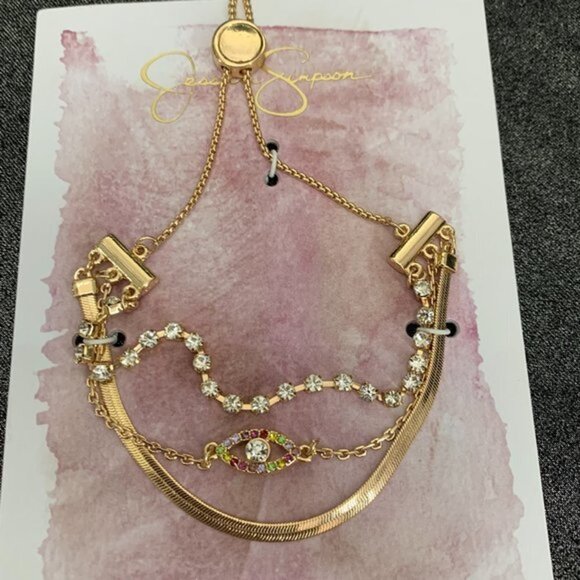 Jessica Simpson Multi Chain Evil Eye Bracelet - Picture 1 of 5